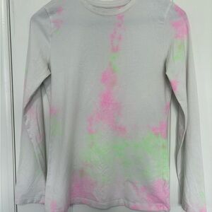 Lord & Taylor Pink Tie-Dye Cotton Top